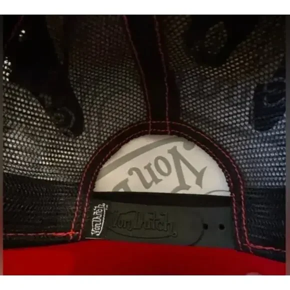 Von Dutch Red Black Trucker Hat NWT - Picture 3 of 7